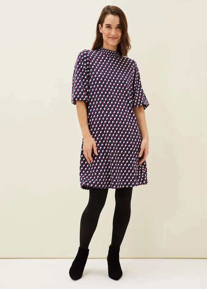 Phase Eight Cathye Geometric Print Tunic Dress Multicoloured Women Dresses