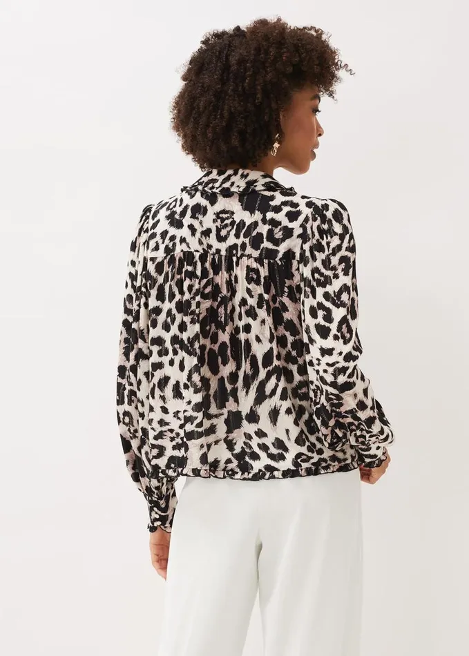Phase Eight Chelsie Leopard Print Blouse Multicoloured Women Shirts and Blouses