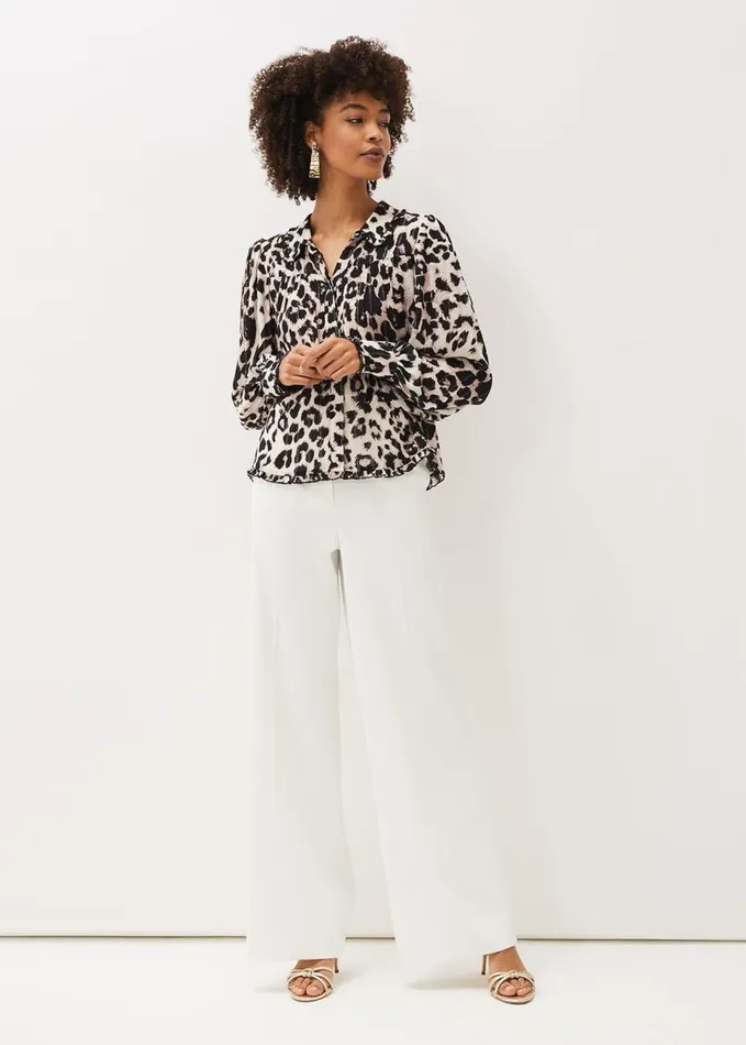 Phase Eight Chelsie Leopard Print Blouse Multicoloured Women Shirts and Blouses