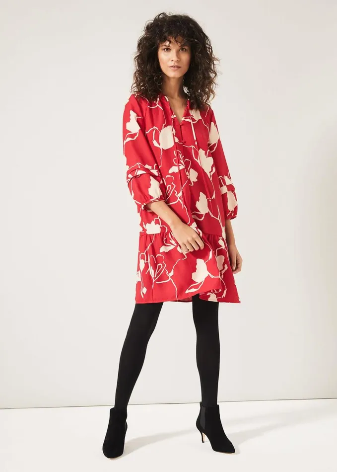 Phase Eight Claira Floral Dress Rednude Women Dresses