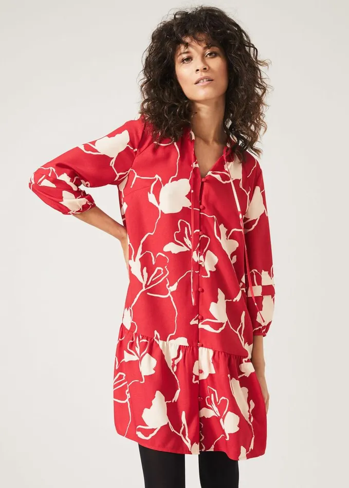 Phase Eight Claira Floral Dress Rednude Women Dresses