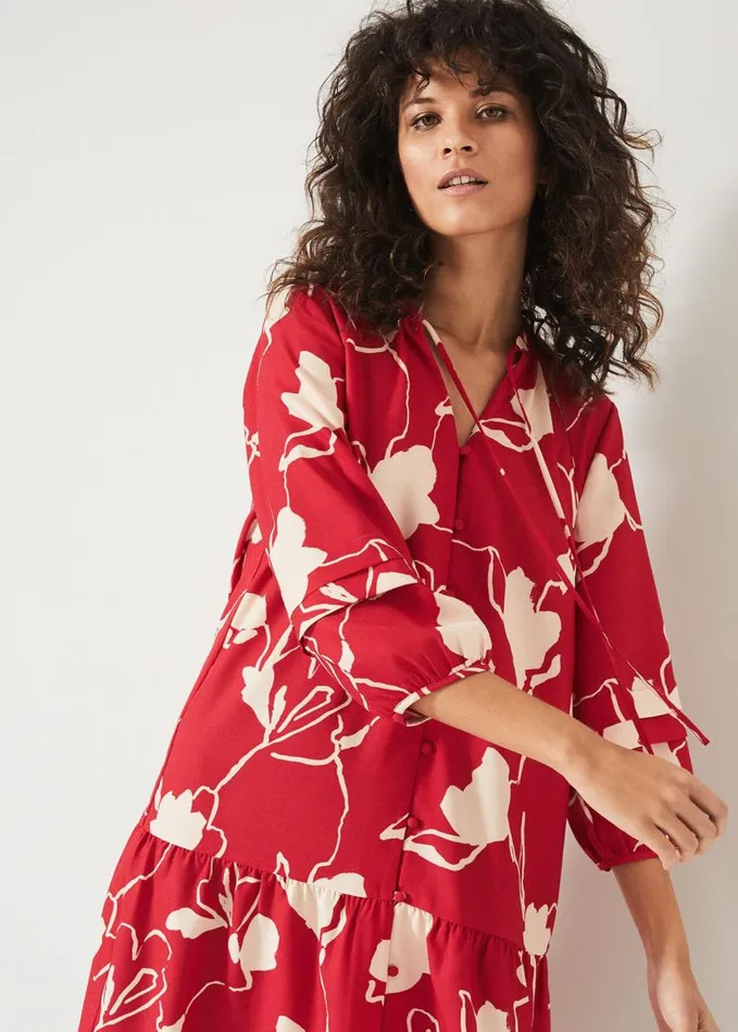 Phase Eight Claira Floral Dress Rednude Women Dresses