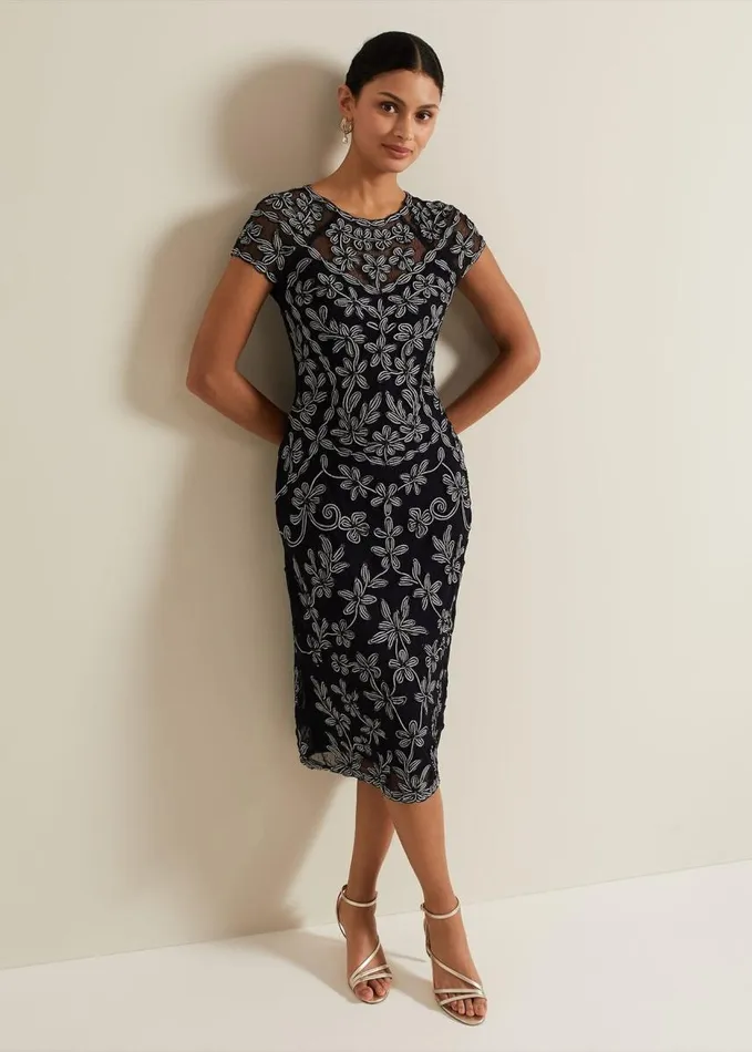 Phase Eight Clarinda Tapework Dress Multicoloured Women Dresses