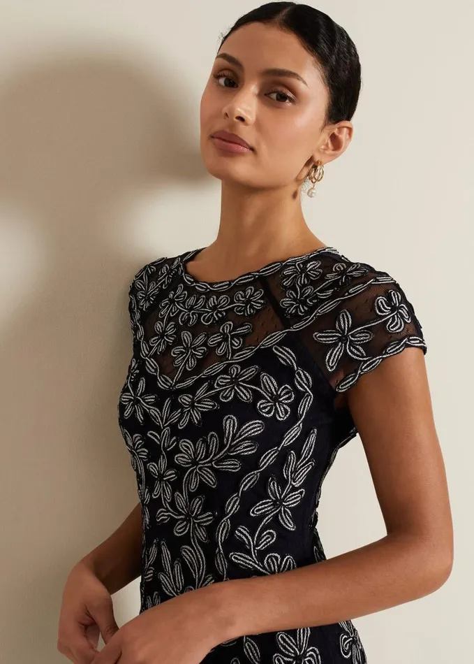 Phase Eight Clarinda Tapework Dress Multicoloured Women Dresses
