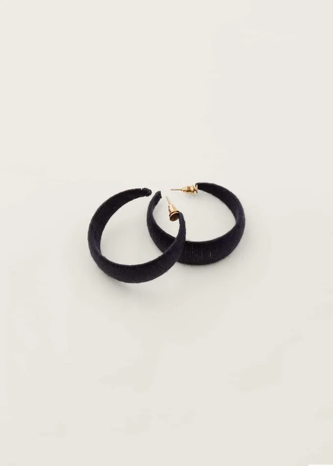 Phase Eight Covered Hoop Earring Navy Women Jewellery