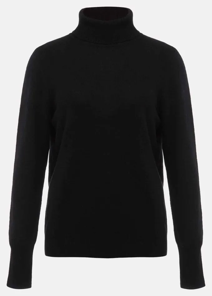 Phase Eight Cressida Wool Cashmere Roll Neck Black Women Knitwear