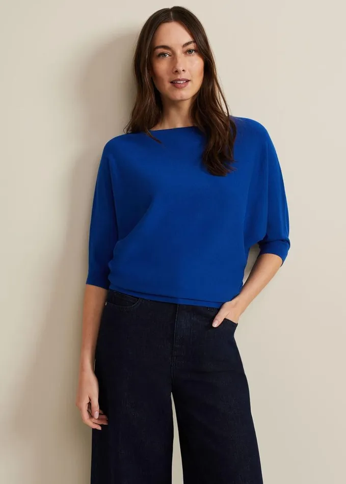 Phase Eight Cristine Knit Jumper Cobalt Women Knitwear