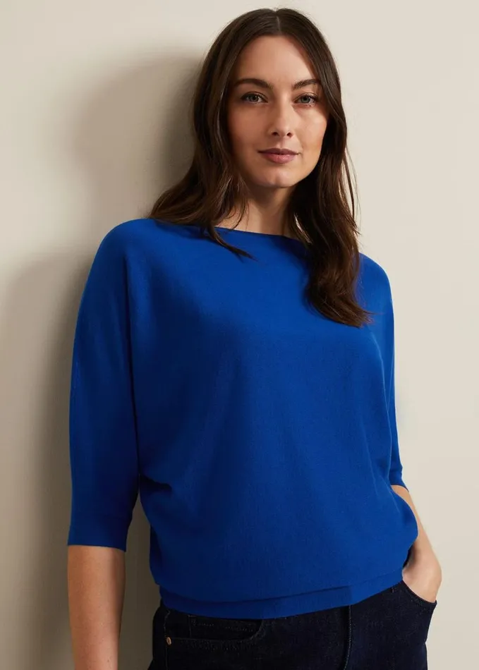 Phase Eight Cristine Knit Jumper Cobalt Women Knitwear