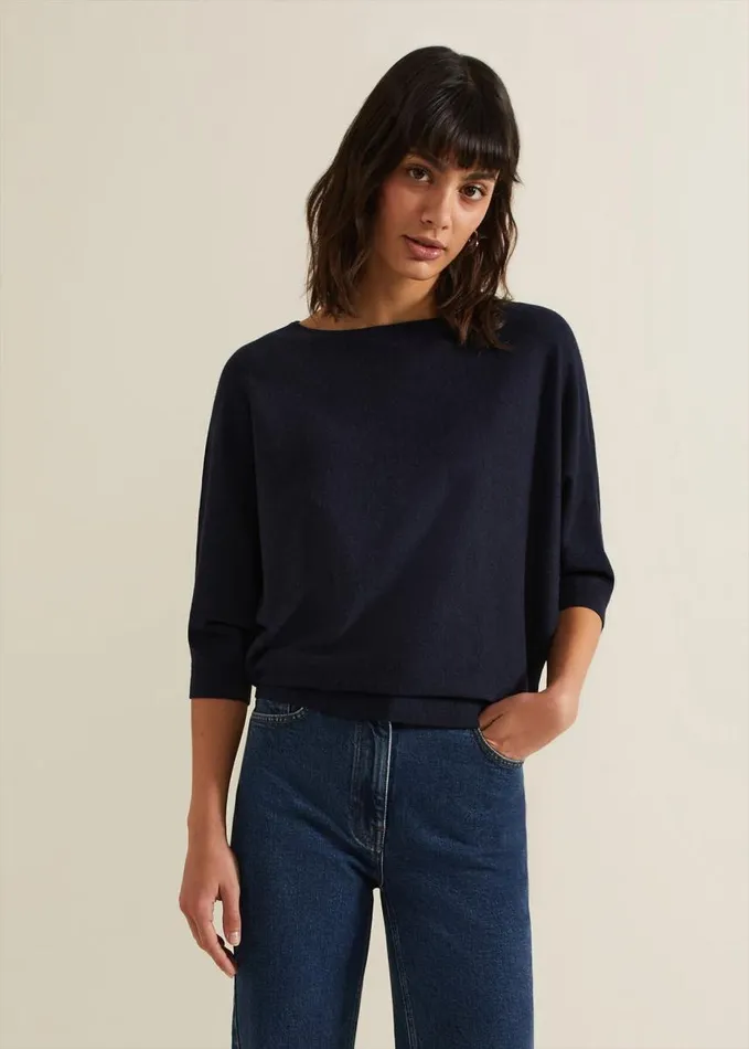Phase Eight Cristine Knit Jumper Navy Women Knitwear