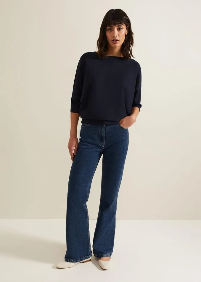 Phase Eight Cristine Knit Jumper Navy Women Knitwear