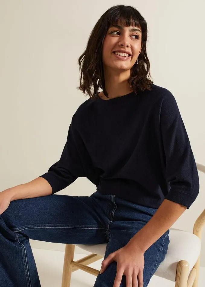 Phase Eight Cristine Knit Jumper Navy Women Knitwear