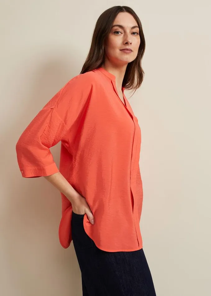 Phase Eight Cynthia Longline Shirt Coral Women Shirts and Blouses