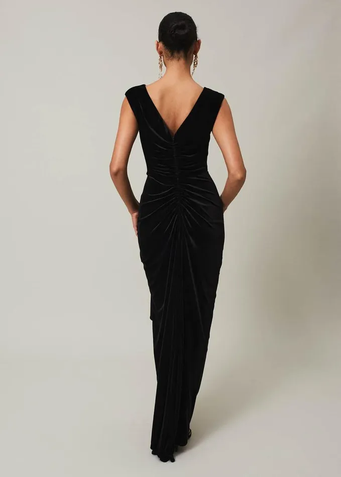 Phase Eight Donna Velvet Maxi Dress Black Women Dresses