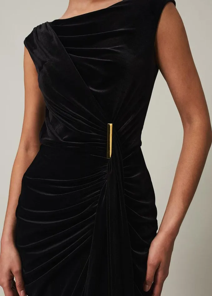 Phase Eight Donna Velvet Maxi Dress Black Women Dresses