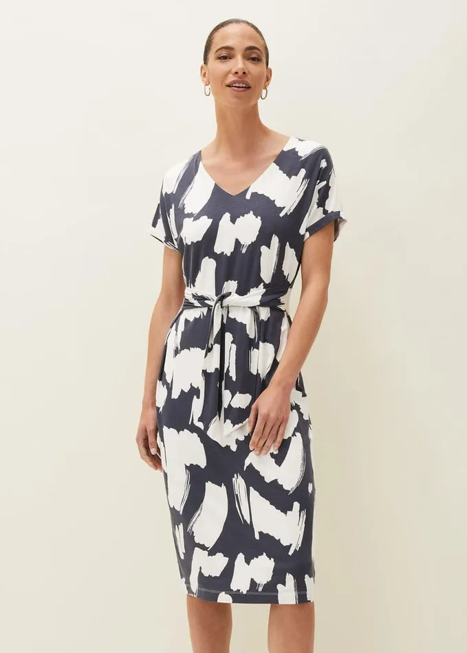 Phase Eight Dotterel Abstract Print Dress Carbonivory Women Dresses