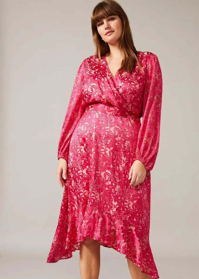 Phase Eight Edith Burnout Dress Pink Women Dresses