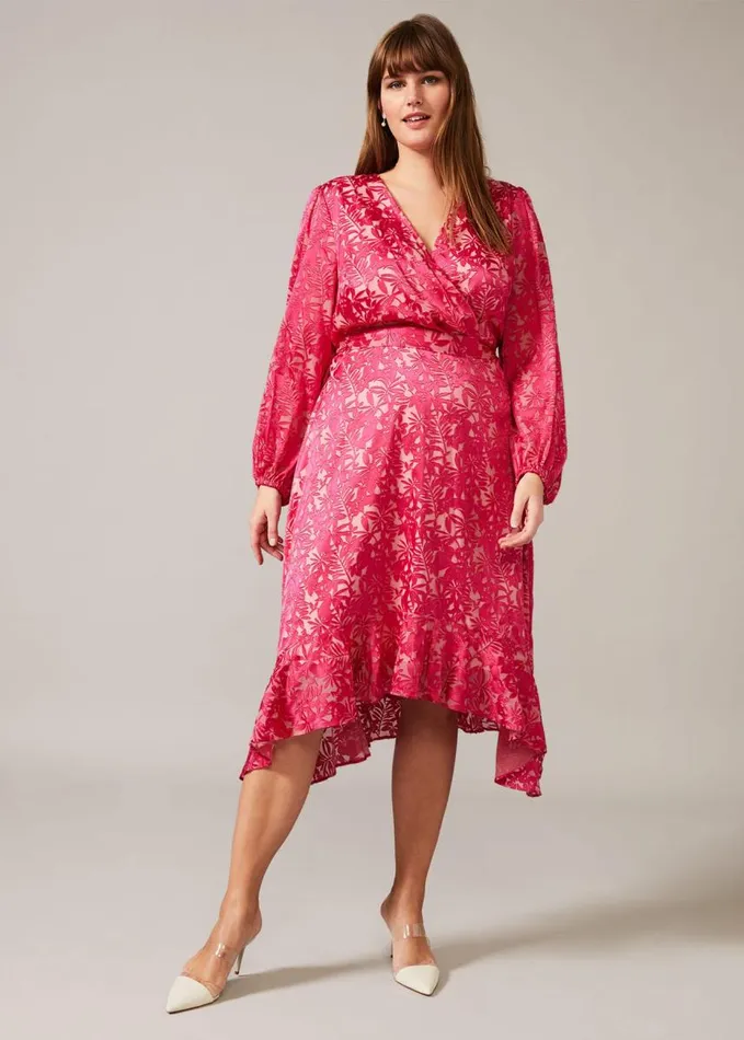 Phase Eight Edith Burnout Dress Pink Women Dresses