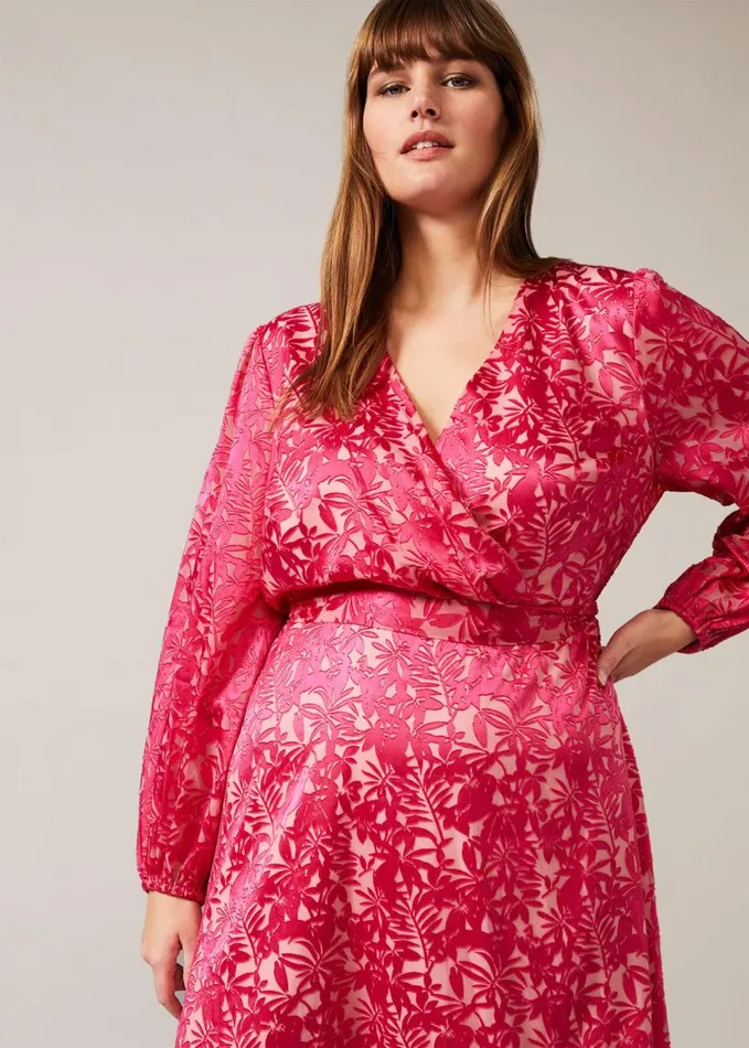 Phase Eight Edith Burnout Dress Pink Women Dresses