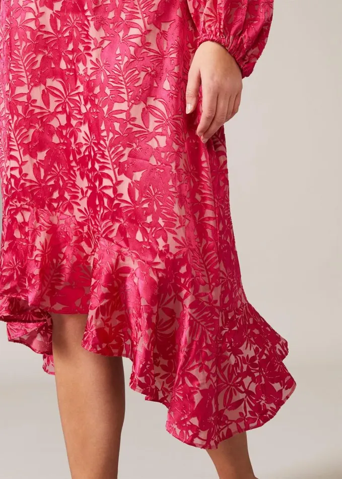 Phase Eight Edith Burnout Dress Pink Women Dresses