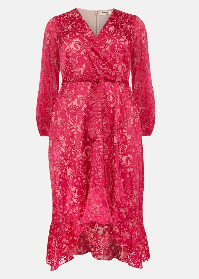 Phase Eight Edith Burnout Dress Pink Women Dresses