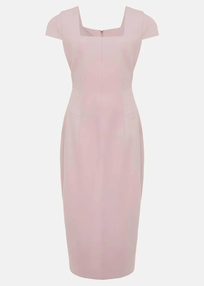 Phase Eight Eira Midi Dress Pale Pink Women Dresses