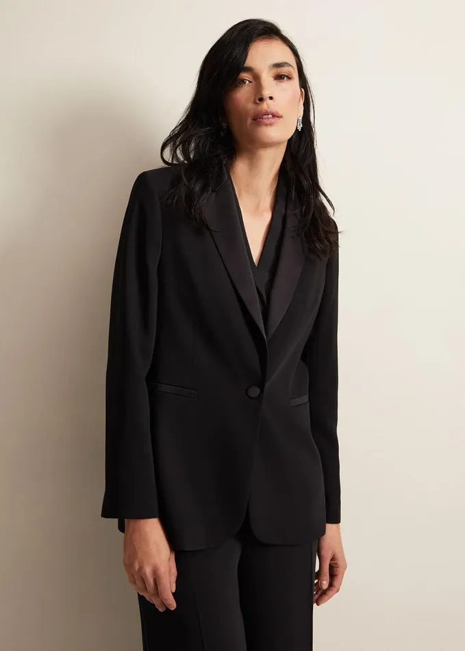 Phase Eight Elandra Tux Blazer Black Women Jackets