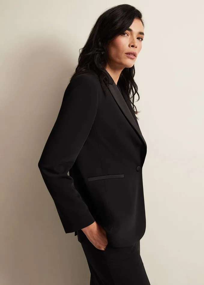 Phase Eight Elandra Tux Blazer Black Women Jackets