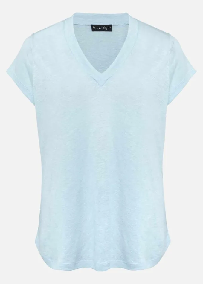 Phase Eight Emera Linen Top Pale Blue Women Tops and TShirts