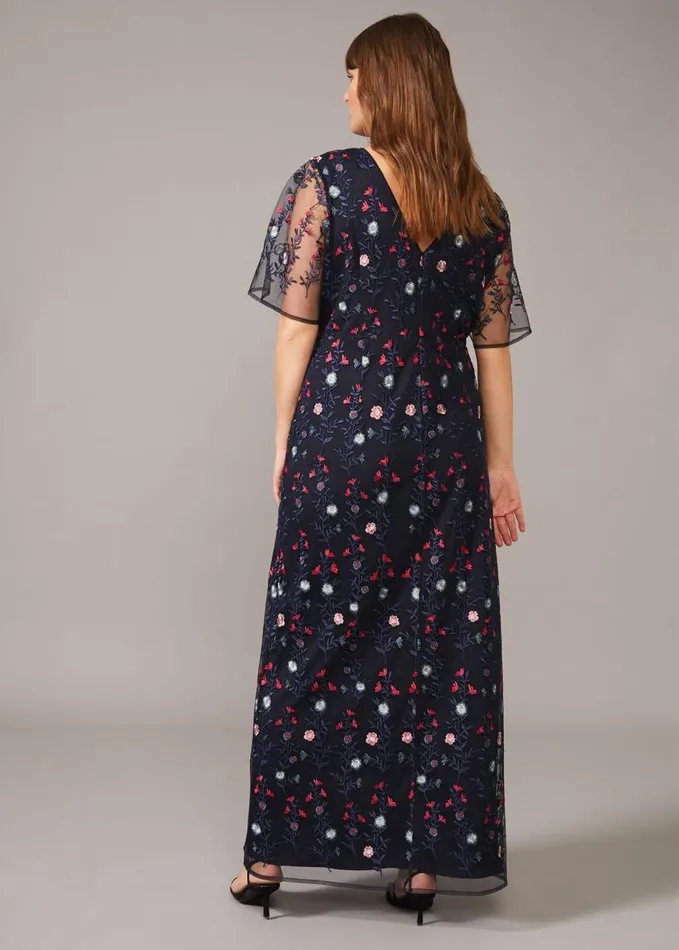 Phase Eight Emily Embroidered Maxi Dress Navymulti Women Dresses