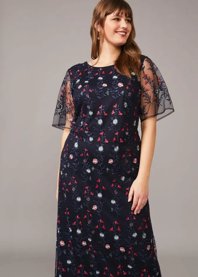 Phase Eight Emily Embroidered Maxi Dress Navymulti Women Dresses