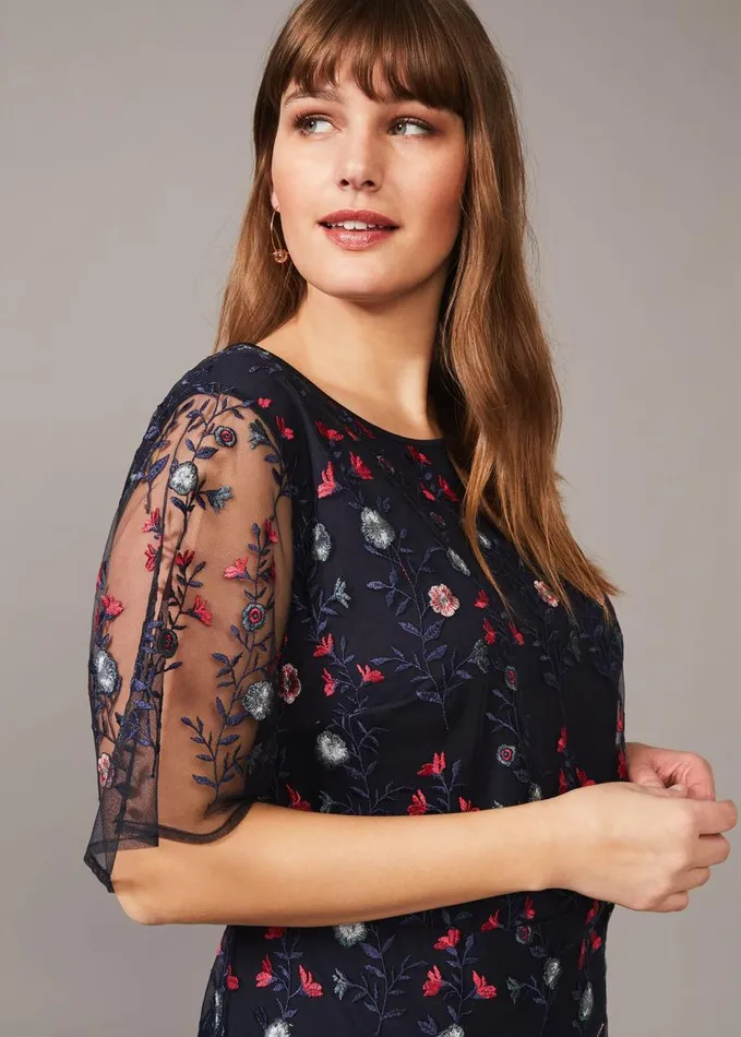 Phase Eight Emily Embroidered Maxi Dress Navymulti Women Dresses