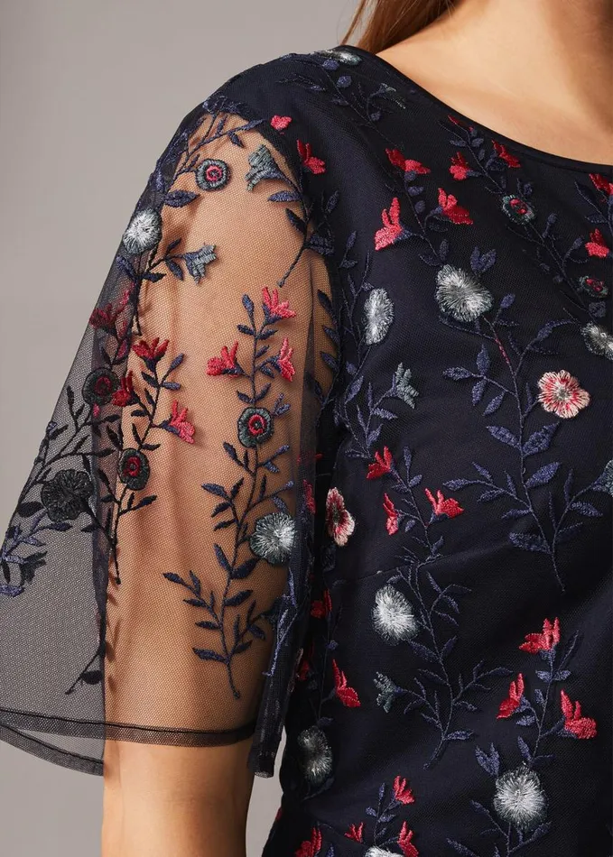 Phase Eight Emily Embroidered Maxi Dress Navymulti Women Dresses