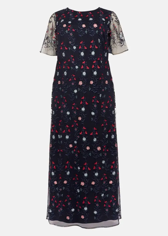 Phase Eight Emily Embroidered Maxi Dress Navymulti Women Dresses