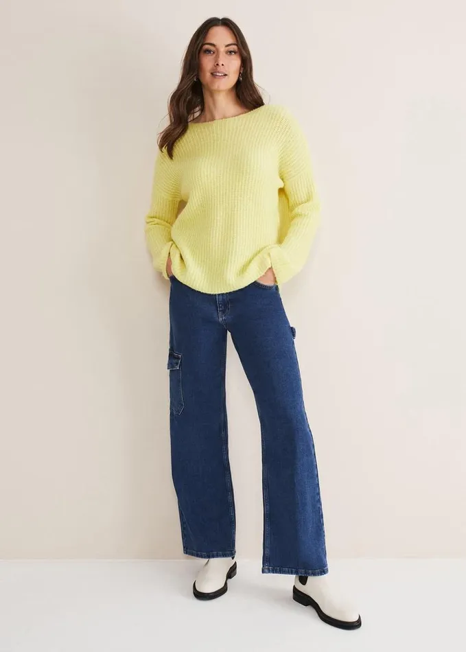 Phase Eight Fay Mohair Open Knitted Jumper Sherbet Women Knitwear