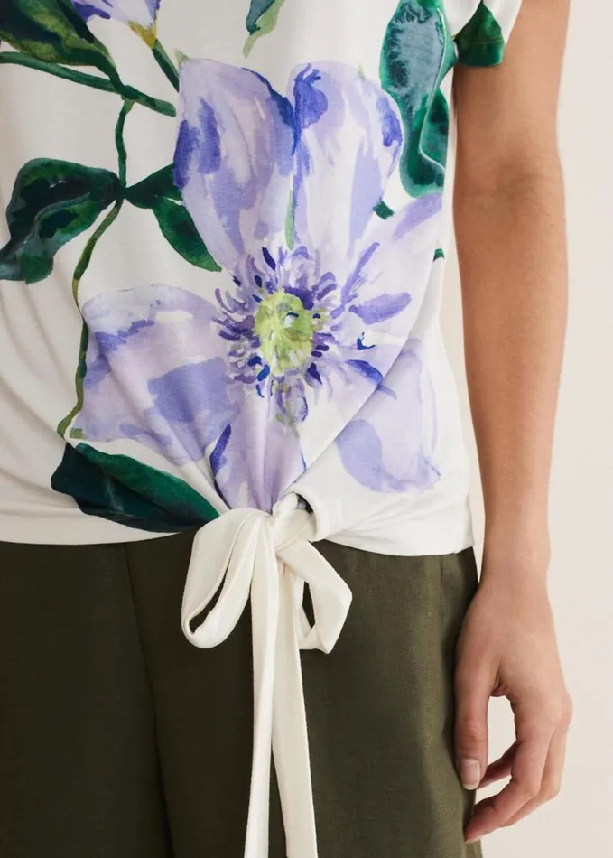 Phase Eight Fiorella Tie Front Top Ivory Women Shirts and Blouses