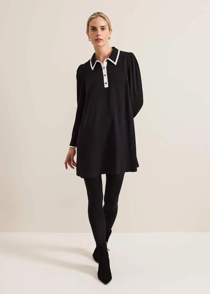 Phase Eight Gina Black Collar Swing Dress Black Women Dresses
