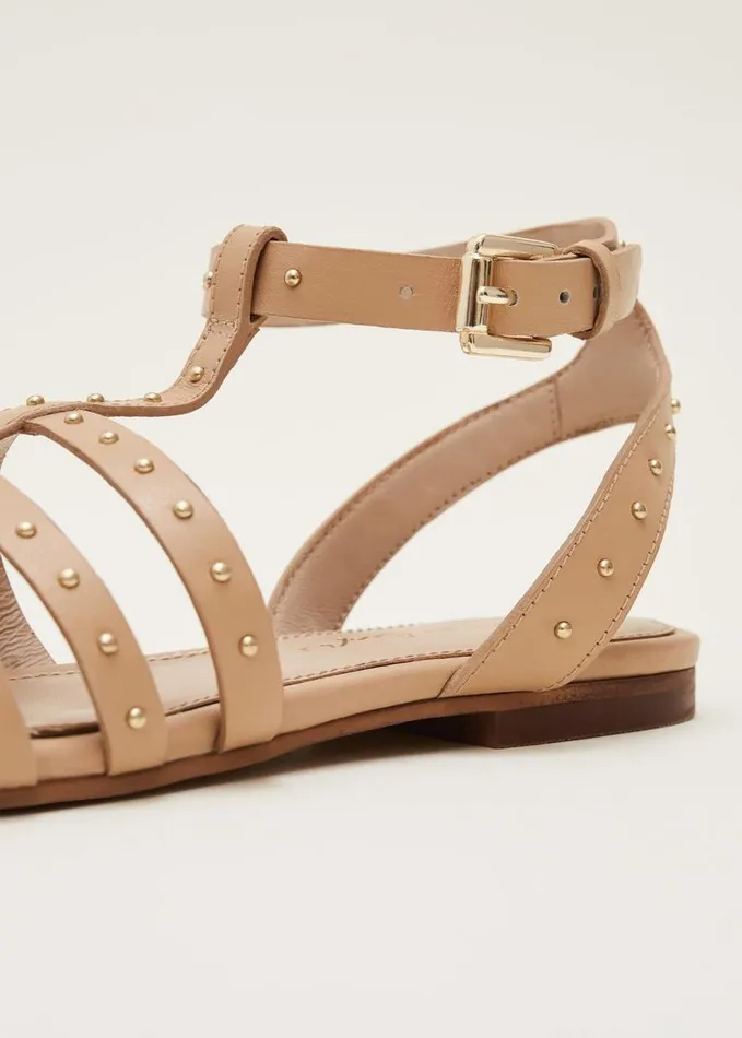 Phase Eight Gladiator Leather Flat Sandals Tan Women Flats