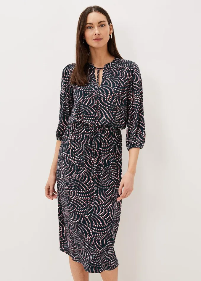 Phase Eight Grace Geo Tile Print Dress Multicoloured Women Dresses