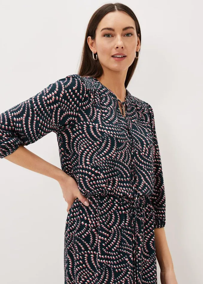 Phase Eight Grace Geo Tile Print Dress Multicoloured Women Dresses