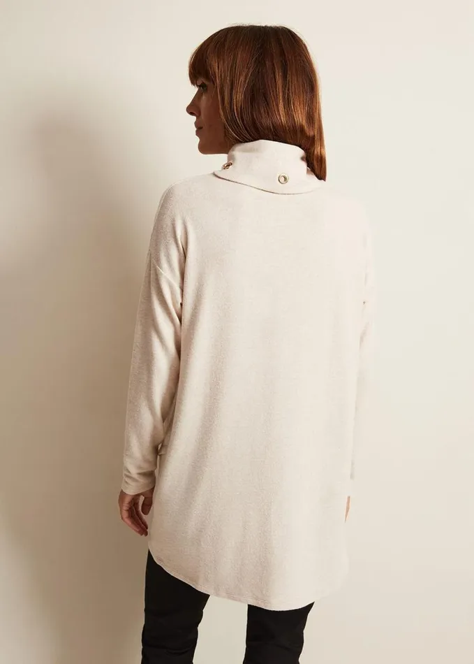 Phase Eight Gwen Eyelet Snuggle Top Oatmeal Women Tops and TShirts
