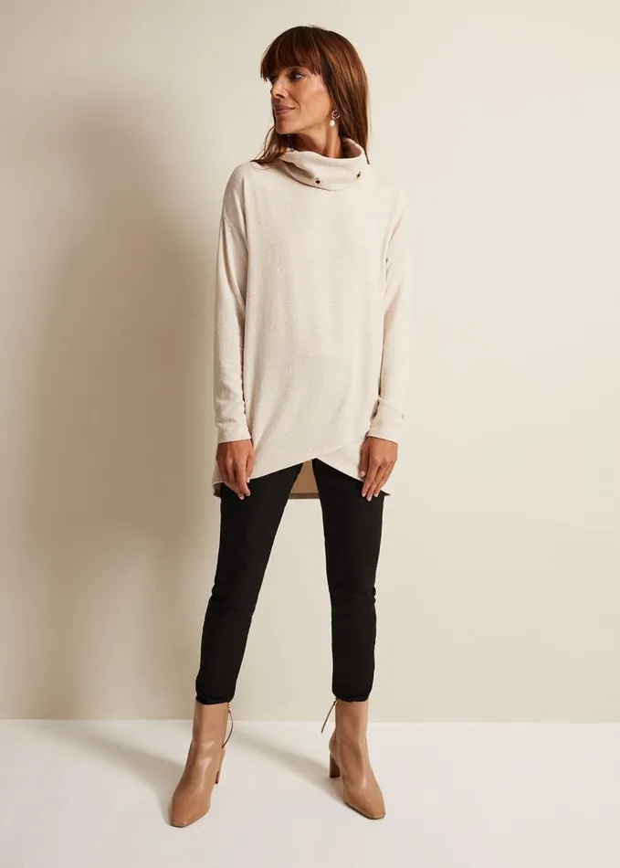 Phase Eight Gwen Eyelet Snuggle Top Oatmeal Women Tops and TShirts