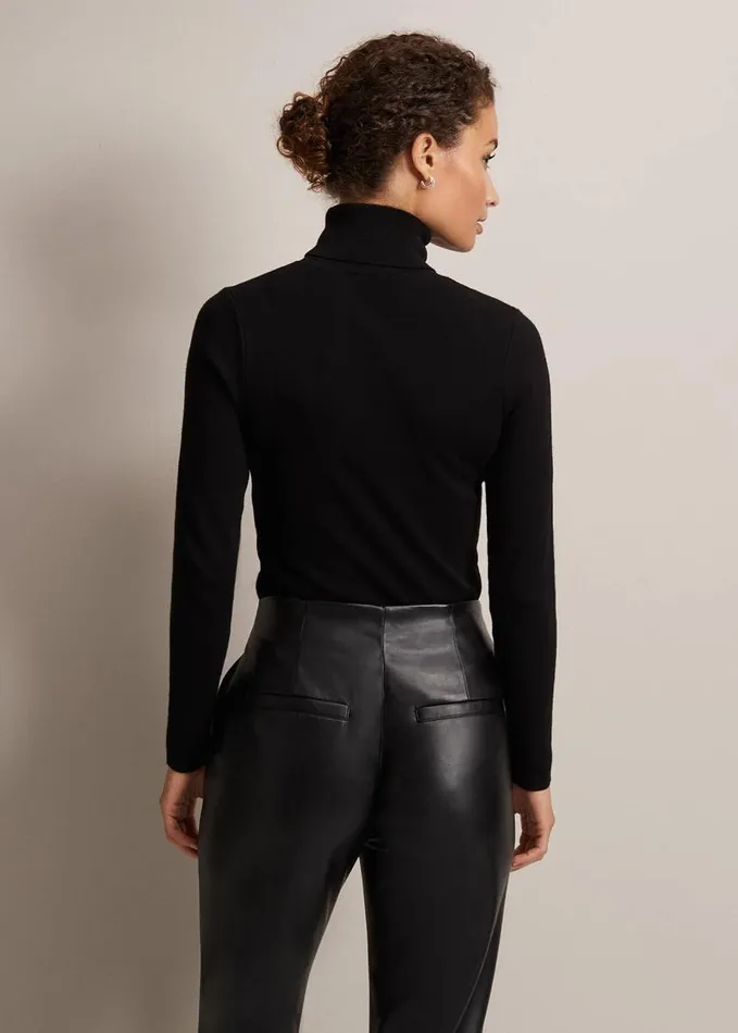 Phase Eight Gwyneth Black Roll Neck Jumper Black Women Knitwear