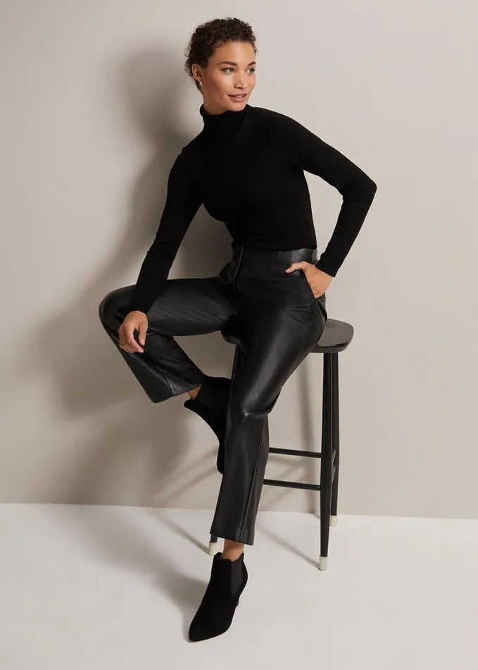 Phase Eight Gwyneth Black Roll Neck Jumper Black Women Knitwear