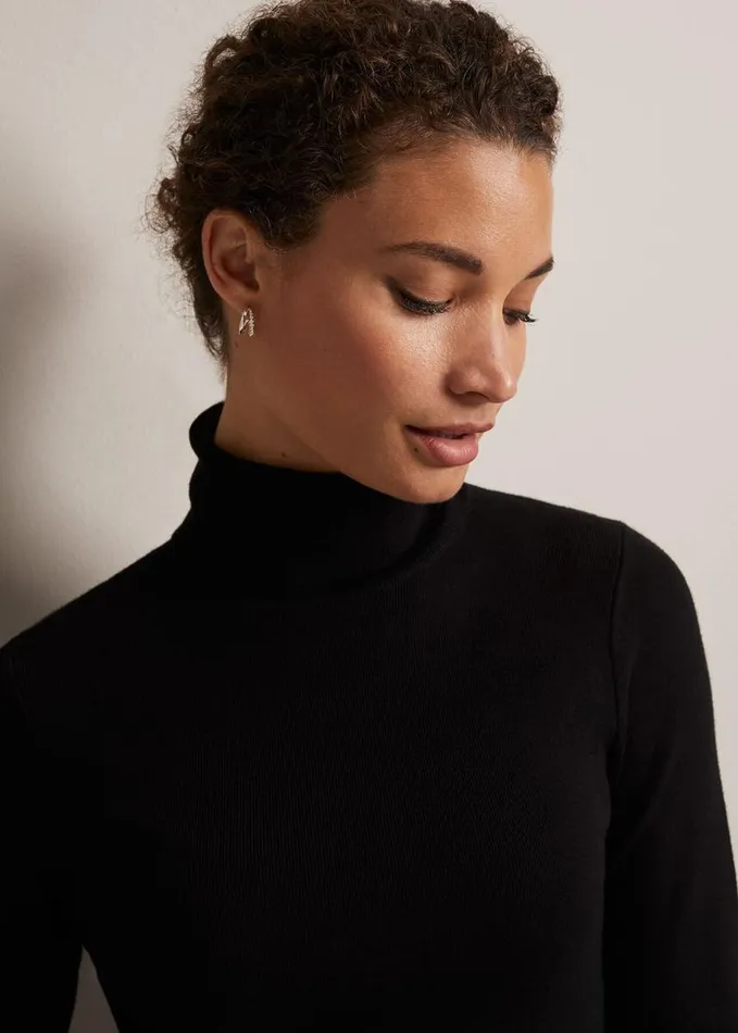 Phase Eight Gwyneth Black Roll Neck Jumper Black Women Knitwear