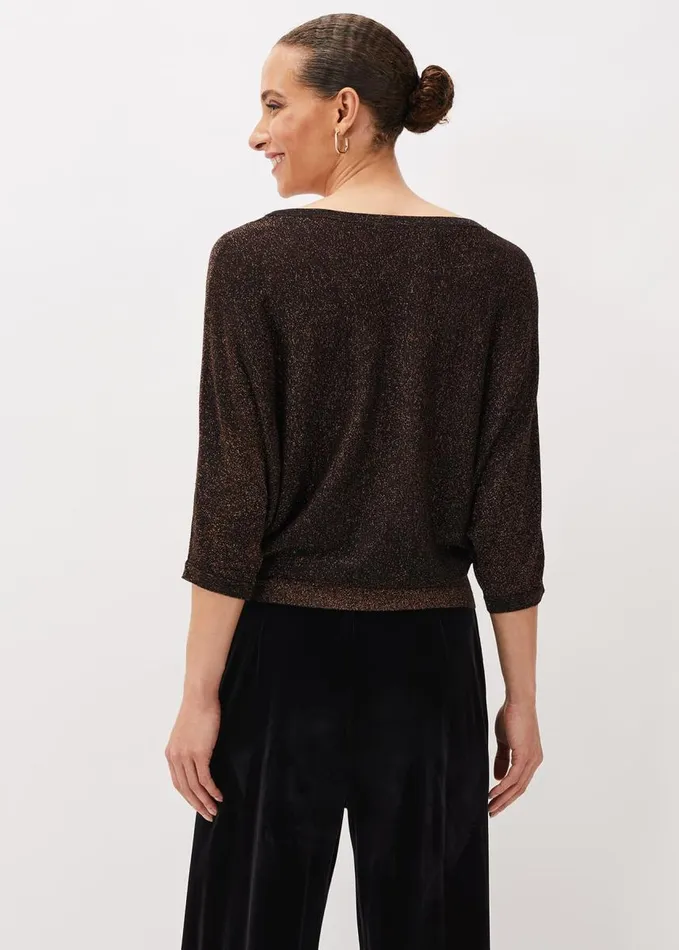 Phase Eight Harper Wrap Knit Top Bronze Women Knitwear