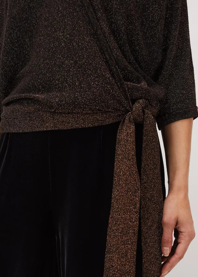 Phase Eight Harper Wrap Knit Top Bronze Women Knitwear