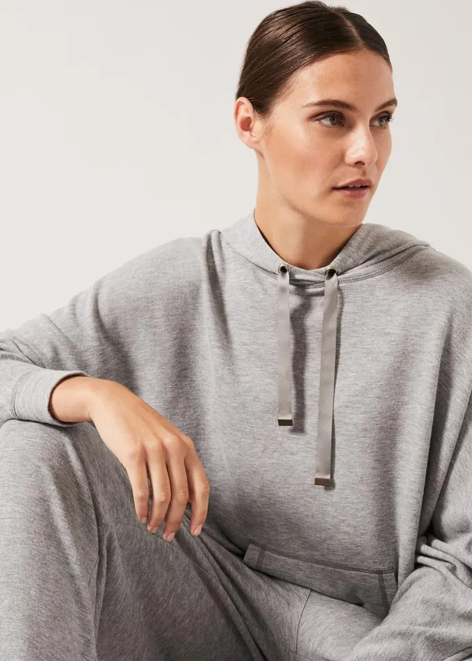 Phase Eight Hooded Sweat Top Grey Marl Women Knitwear