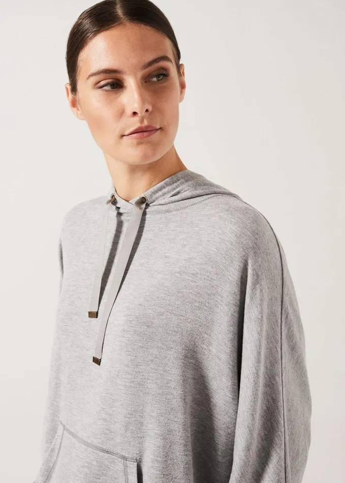 Phase Eight Hooded Sweat Top Grey Marl Women Knitwear