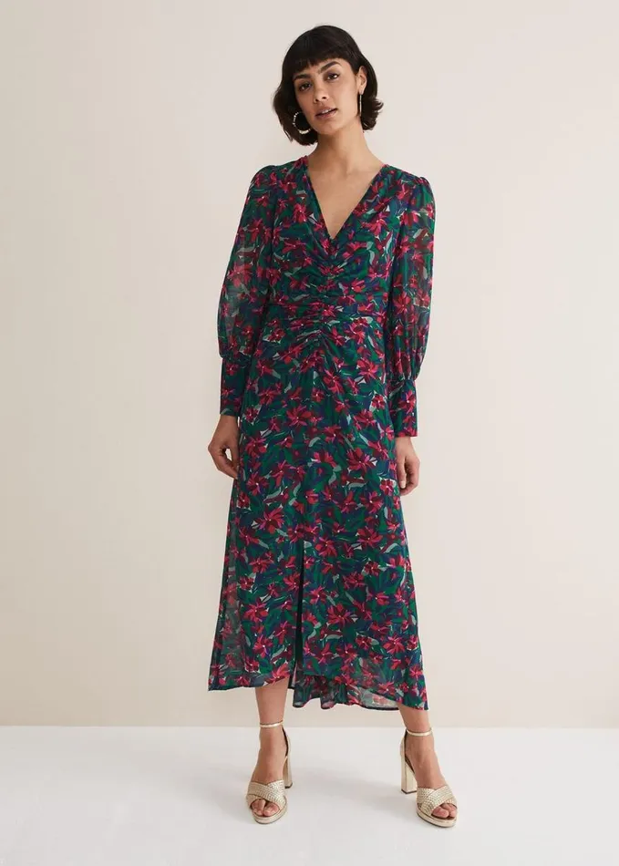 Phase Eight Hyacinth Floral Midi Dress Multicoloured Women Dresses
