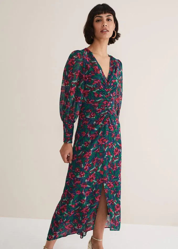 Phase Eight Hyacinth Floral Midi Dress Multicoloured Women Dresses